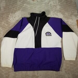 VTG Colorado‎ Rockies 1/4 Zip Pullover Jacket Hummer Sportswear Men's L/XL Talon
